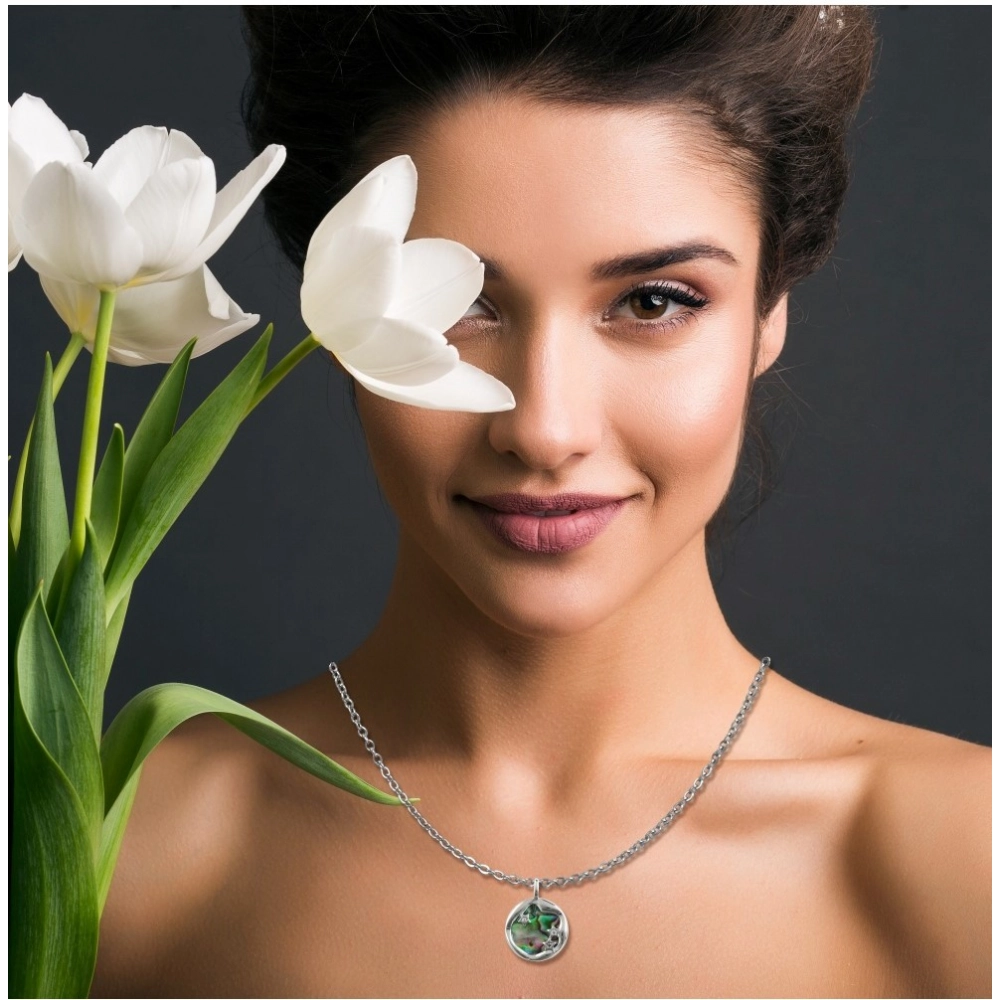 Women's Stainless Steel Galaxy Pendent Delicate Chain (Silver Plated) - Image 2