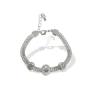 Stainless Steel Unisex Silver Freesize Stainless Steel Loose Bracelet (Silver Plated)