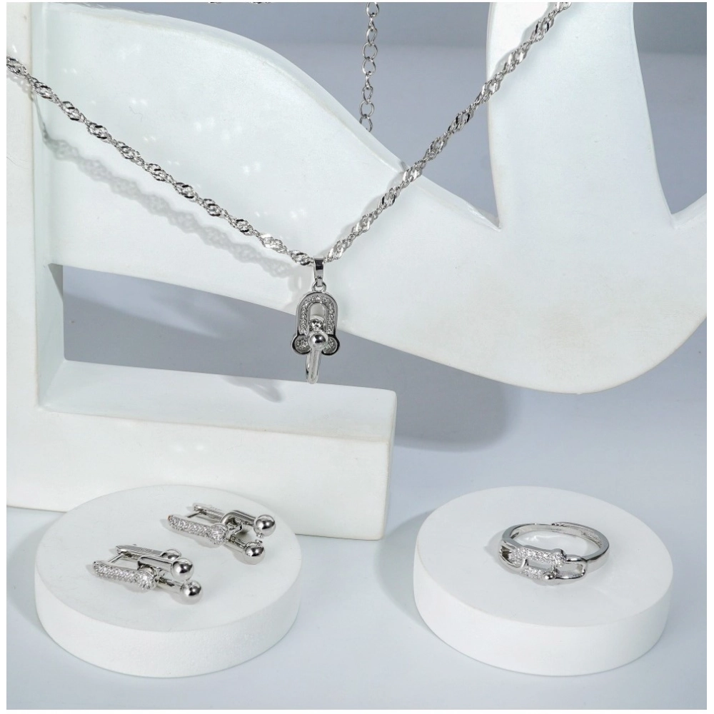 Women's Stainless Steel Unique Design Silverpolish Combo Jewelry (Silver Plated) - Image 3