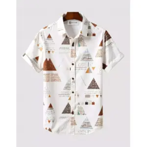 Men's Lycra Printed Half Sleeve Shirt and Shorts Set (White)