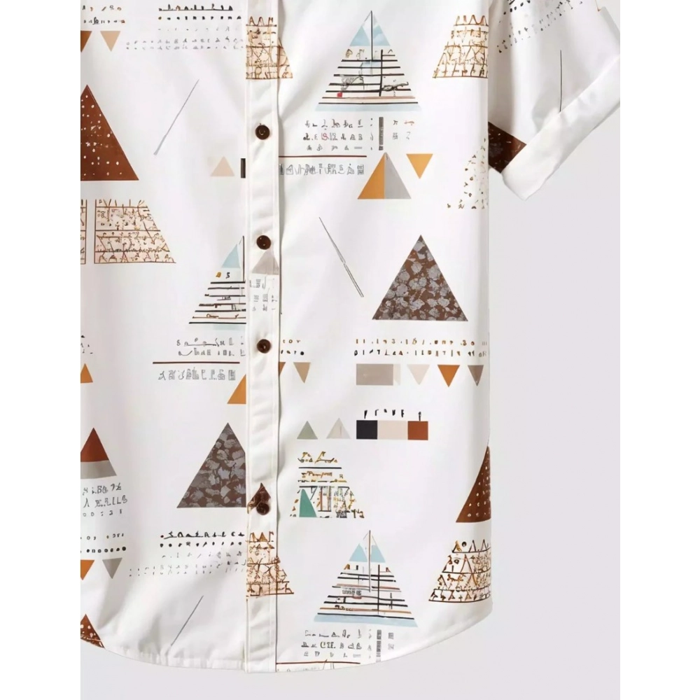 Men's Lycra Printed Half Sleeve Shirt and Shorts Set (White) - Image 3