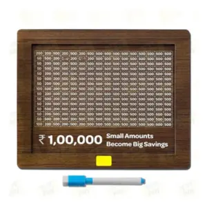 Wood Piggy Bank Wooden Coin Box with Carved Design for Kids (Brown)