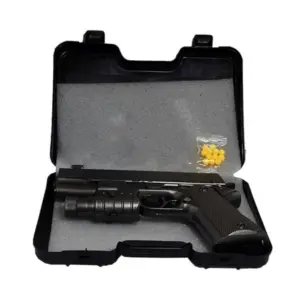 Plastic Pubg Pistol Shooting Toy For Kids With 8 Round Reload (Multicolor)