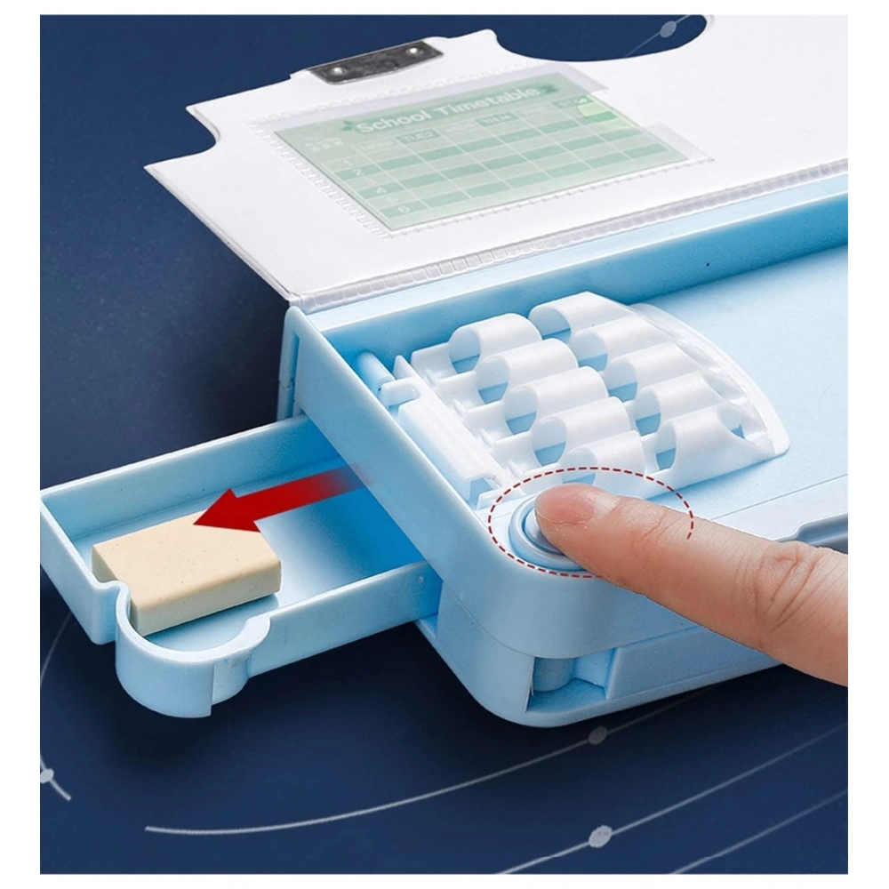 Plastic Magnetic Pencil Case With Sharpener Compass Box For Kids (Multicolor ) - Image 4