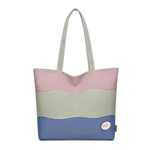 Women's Canvas Zipper ToteBag (Multicolor)