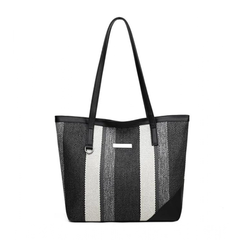 Women's Faux Leather Zipper ToteBag (Multicolor)