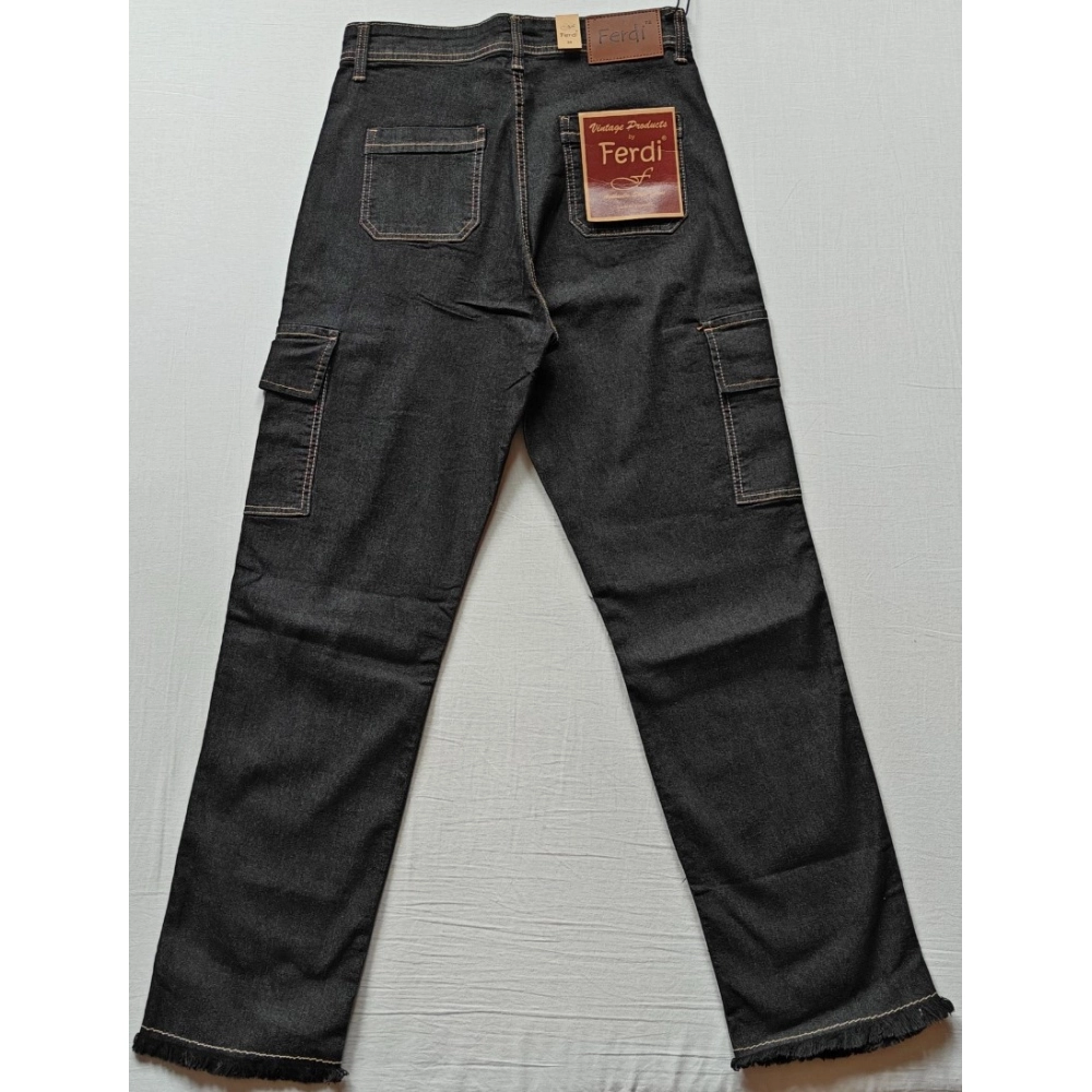 Women's Cotton Blended Solid Cargo Straight Fit (Black) - Image 4