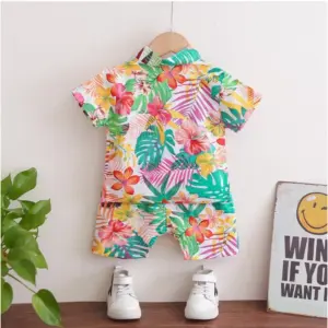 Kid's Lycra Printed Casual wear Shirt And Shorts Set (Multicolor)
