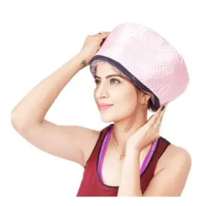 Plastic Head Spa Cap Treatment with Beauty Steamer (Pink)
