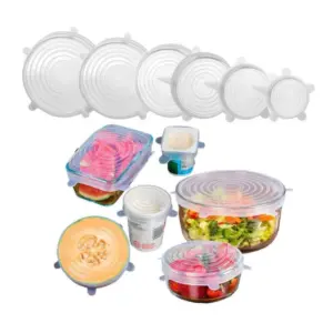 Silicon Silicone Stretch Lids reuseable Flexible Covers (Blue)