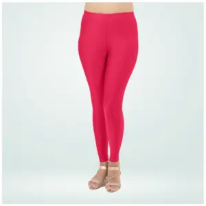 Women's Cotton Blended Solid Shimmer Ankle leggings (Rani)