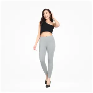 Women's Cotton Blended Solid Ankle legging (Silver Gray)