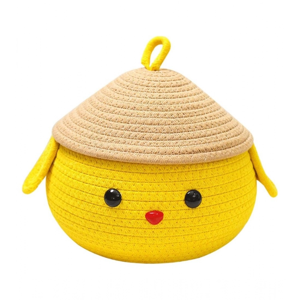 Cotton Gudda Pack of 1 Storage Basket For Clothes (Yellow) - Image 3