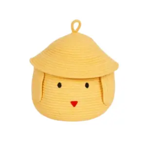 Cotton Gudda Pack of 1 Storage Basket For Clothes (Yellow)