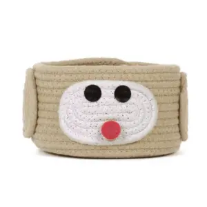 Cotton Pen Holder Inch Pack of 1 Storage Basket For Clothes (Beige)