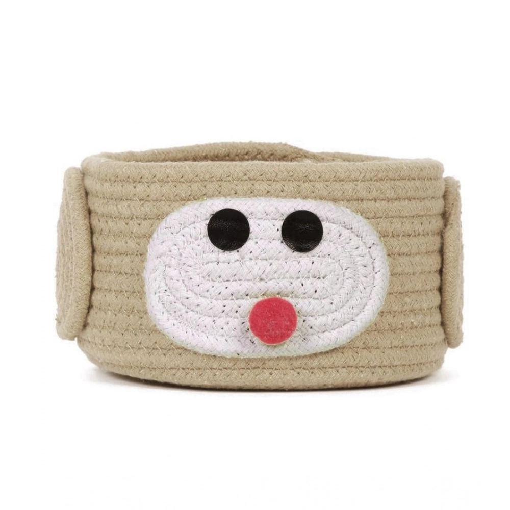 Cotton Pen Holder Inch Pack of 1 Storage Basket For Clothes (Beige)