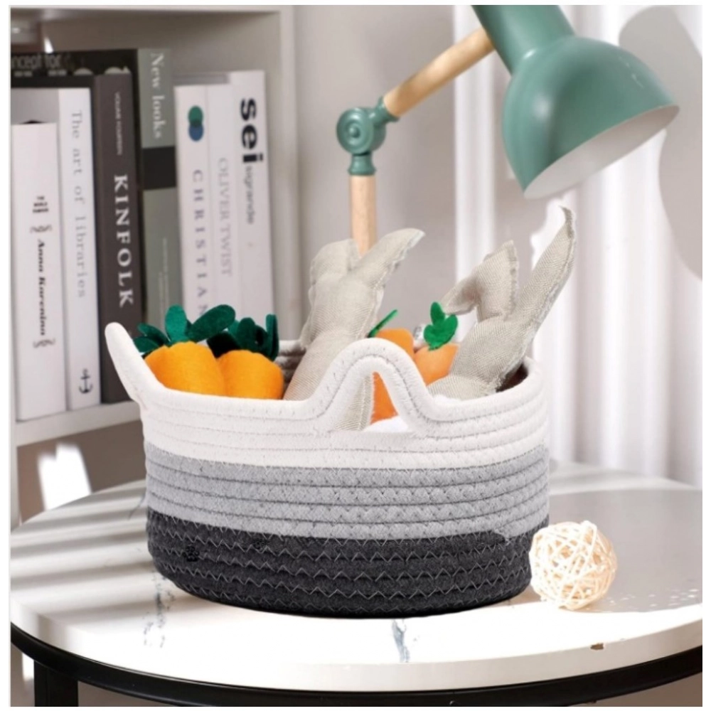 Cotton Cat Basket Inch Pack of 1 Storage Basket For Clothes (Multicolor) - Image 2