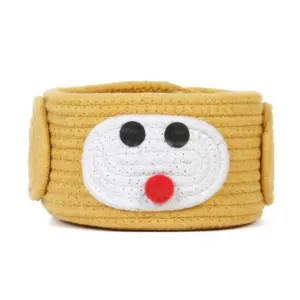 Cotton Pen Holder Pack of 1 Storage Basket For Clothes (Yellow)