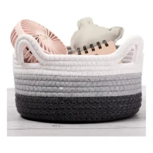 Cotton Cat Basket Inch Pack of 1 Storage Basket For Clothes (Multicolor)