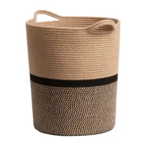 Cotton Laundry Basket Pack of 1 Storage Basket For Clothes (Multicolor)