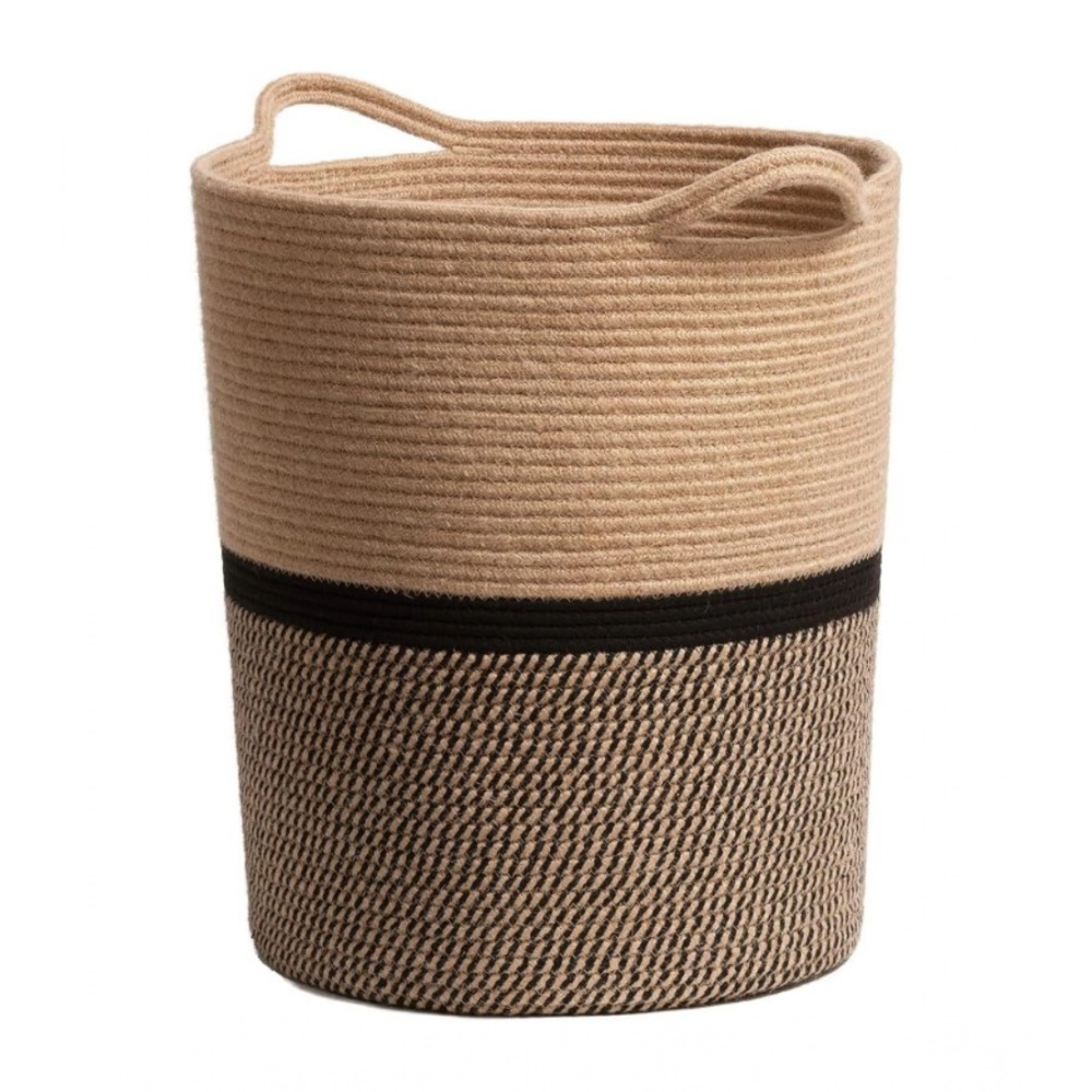 Cotton Laundry Basket Pack of 1 Storage Basket For Clothes (Multicolor)