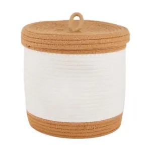 Cotton Basket Pack of 1 Storage Basket For Clothes (White)