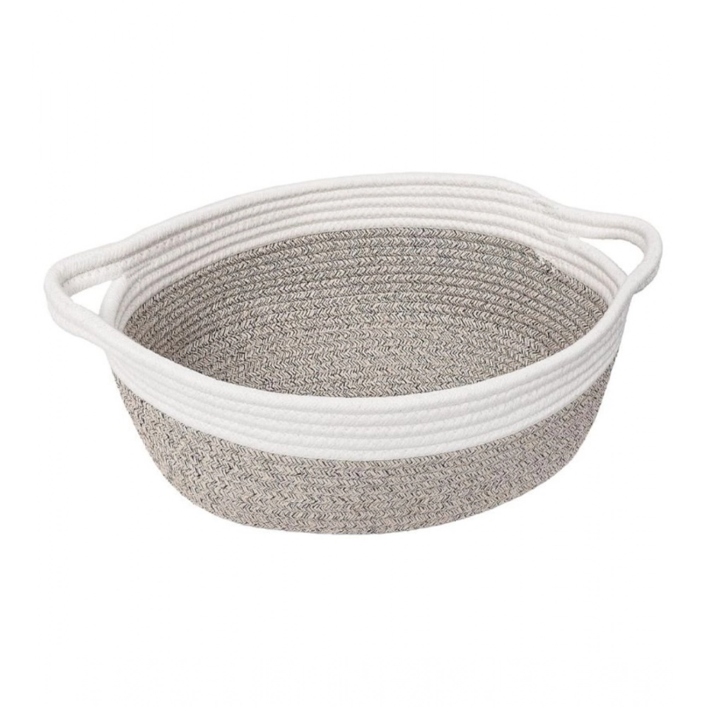 Cotton Baby Gift Basket Inch Pack of 1 Storage Basket For Clothes (White)