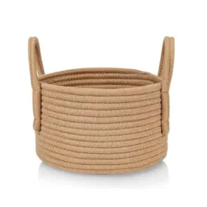 Cotton Basket Inch Pack of 1 Storage Basket For Clothes (Beige)