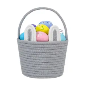 Cotton Ear Toys Bucket Pack of 1 Storage Basket For Clothes (Grey)