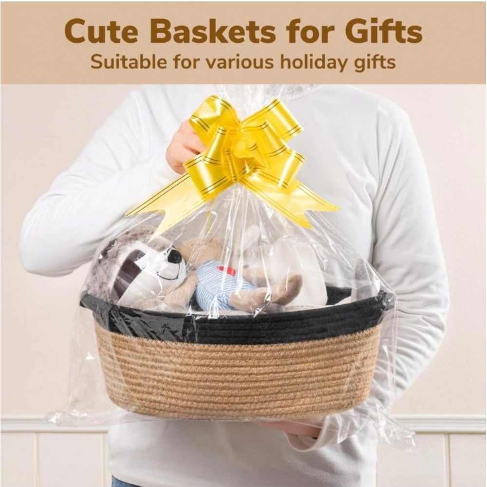 Cotton Baby Gift Basket Pack of 1 Storage Basket For Clothes (Beige) - Image 3