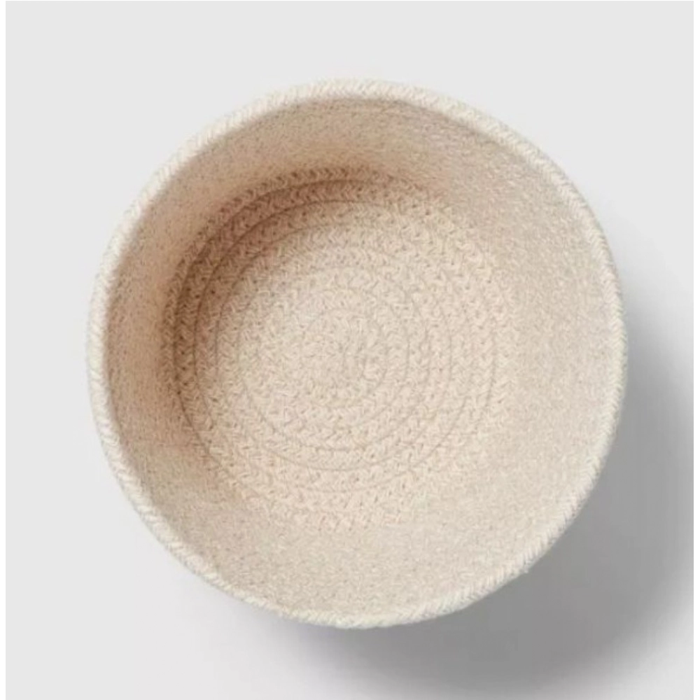 Cotton White Pen Holder Pack of 1 Storage Basket For Clothes (White) - Image 2