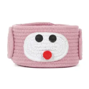Cotton Pen Holder Pack of 1 Storage Basket For Clothes (Pink)