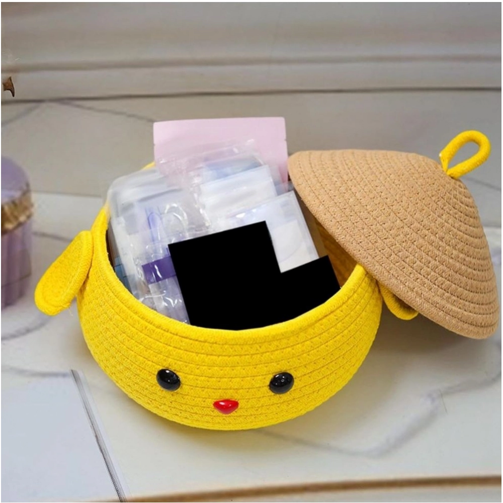 Cotton Gudda Pack of 1 Storage Basket For Clothes (Yellow) - Image 2