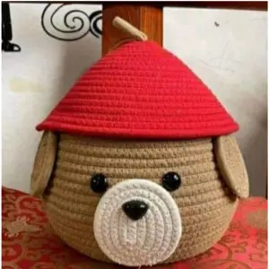 Cotton Gudda Pack of 1 Storage Basket For Clothes (Brown)