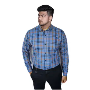 Men's Cotton Lycra Full Sleeve Checked Casual Shirt (Purple)