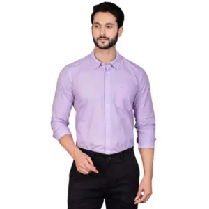 Men's Casual Cotton Full Sleeve Solid Shirt (Purple)