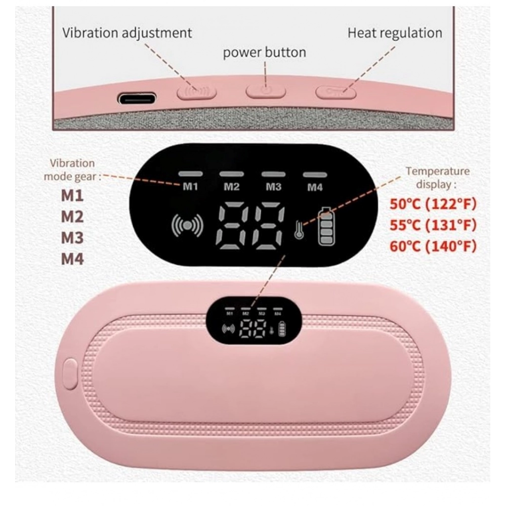Polyester, Plastic Portable Cordless Heating Pad (Pink) - Image 2