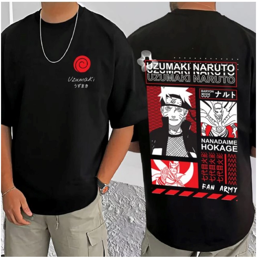 Men's Casual Cotton Blend Printed Round Neck Half Sleeve T-Shirt (Black) - Image 3