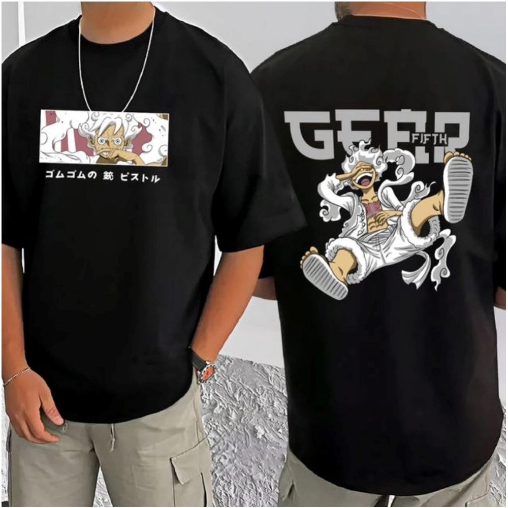 Men's Casual Cotton Blend Printed Round Neck Half Sleeve T-Shirt (Black) - Image 3