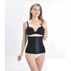 Women's Cotton Self Design Western Wear Corset Body Shaper (Black)