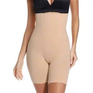 Women's Cotton Solid Western Wear Tummy - Thigh Body Shaper (Skin)
