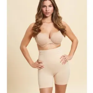 Women's Cotton Solid Ethnic Wear Tummy - Thigh Body Shaper (Skin)