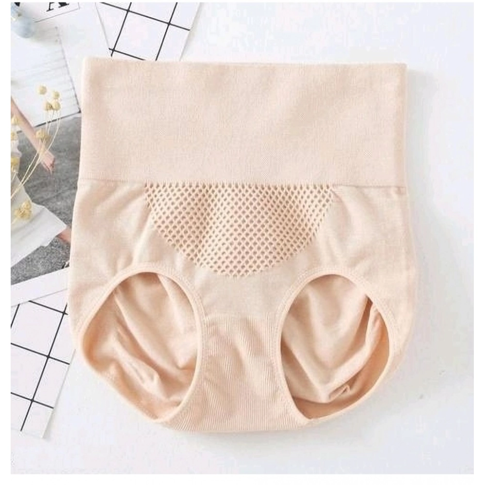 Women's Cotton Solid Ethnic Wear Body Shaper Brief (Skin)