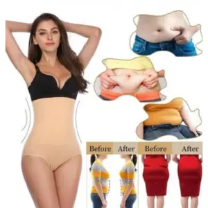 Women's Cotton Lycra Blend Solid Western Wear Tummy Body Shaper (Beige)