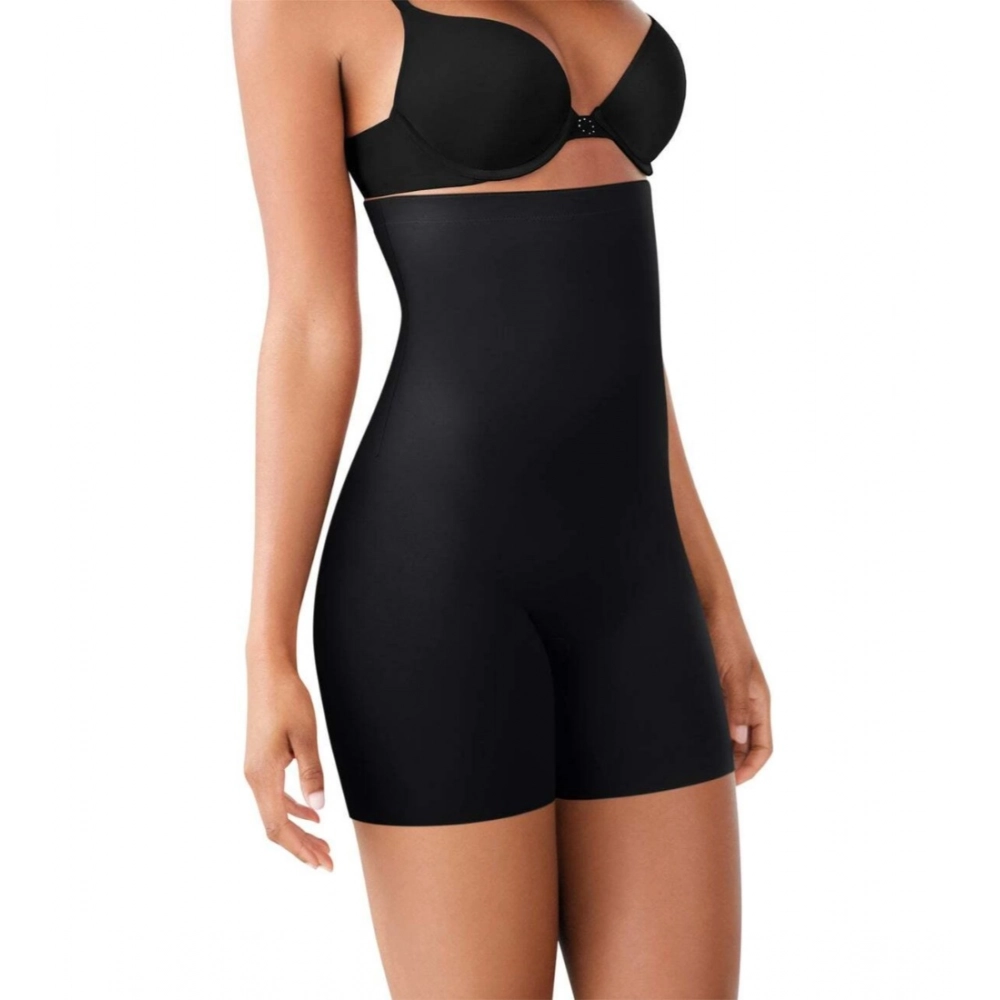 Women's Cotton Solid Western Wear Tummy - Thigh Body Shaper (Black) - Image 3