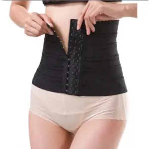 Women's Lycra Blend Self Design Western Wear Corset Body Shaper (Black)