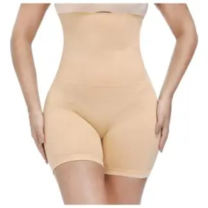 Women's Cotton Lycra Solid Western Wear Tummy - Thigh Body Shaper (Beige)
