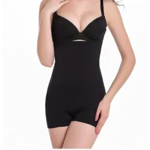 Women's Cotton Lycra Solid Western Wear Body Shaper (Black)