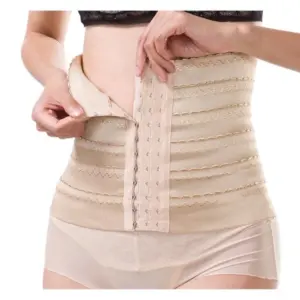 Women's Lycra Blend Self Design Western Wear Corset Body Shaper (Beige)