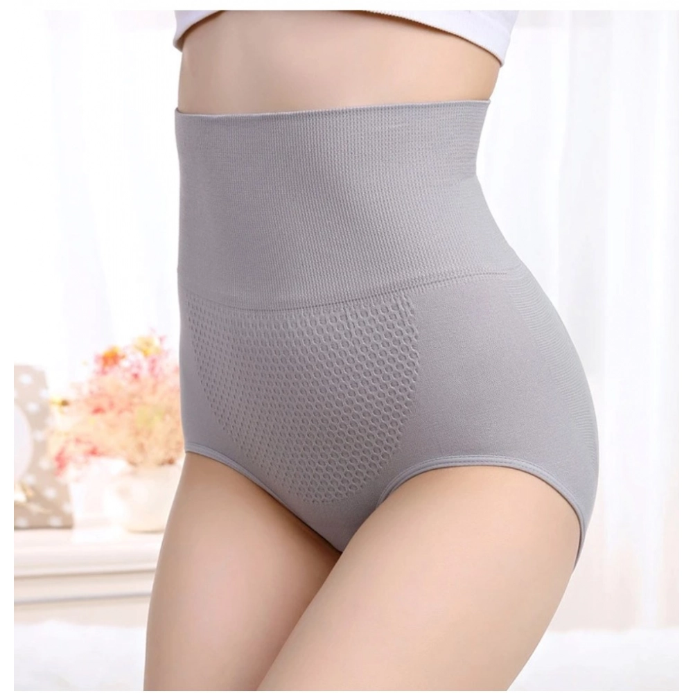 Women's Cotton Self Design Western Wear Body Shaper Brief (Grey)